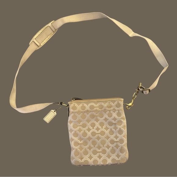 COACH Y2K Julia Gold Canvas Crossbody - Picture 2 of 14